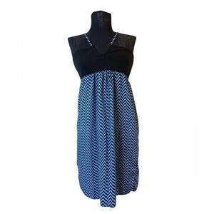 Volcom Blue Striped Halter Dress Medium